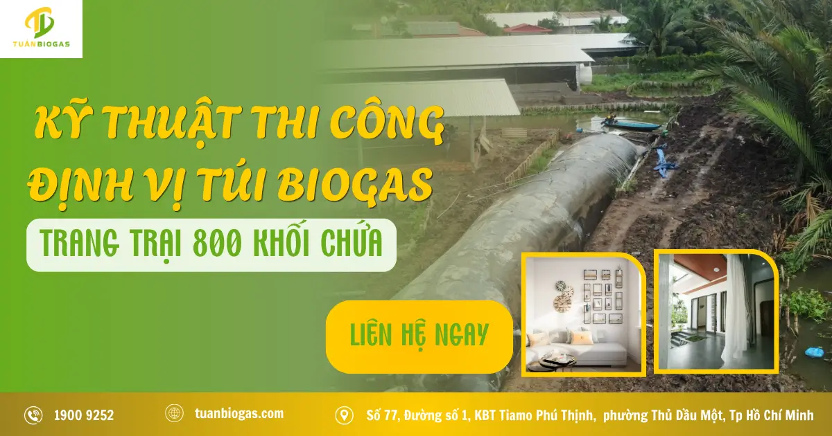 Kỹ Thuật Thi Công Định Vị Túi Biogas Trang Trại 800 Khối Chứa & Quy Chuẩn Bảo Hành 5 Năm 1 Đổi 1